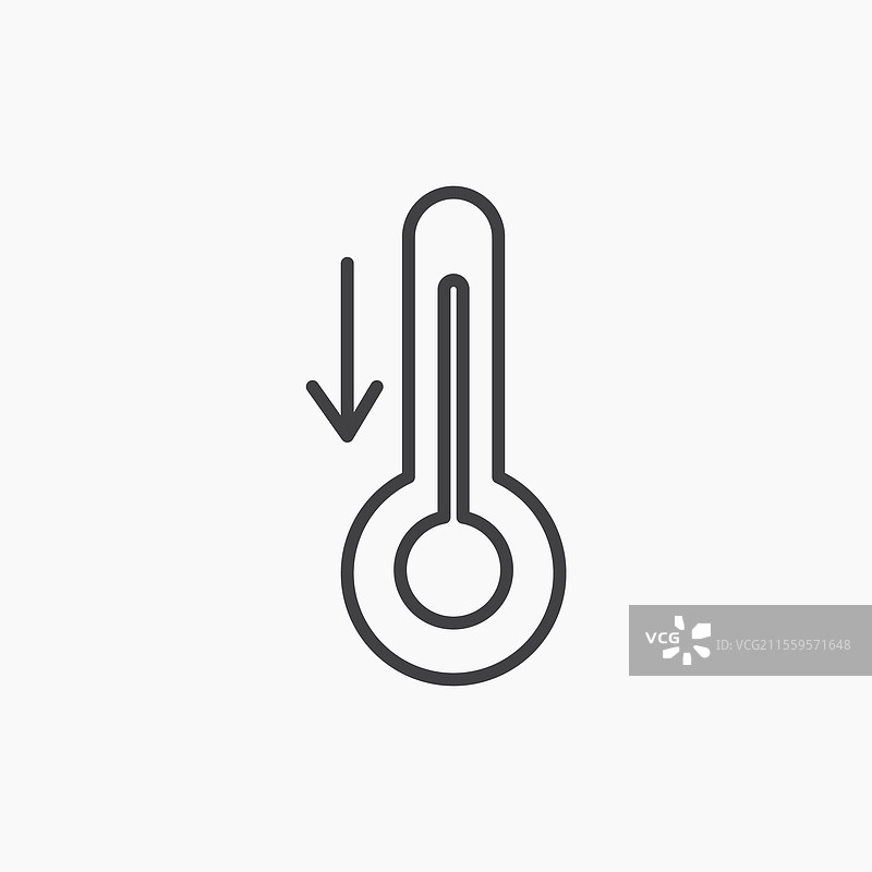 低温图标，黑色线条独立设计图片素材