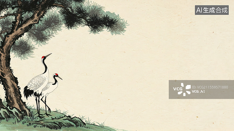 【AI数字艺术】水墨画-居左图片素材