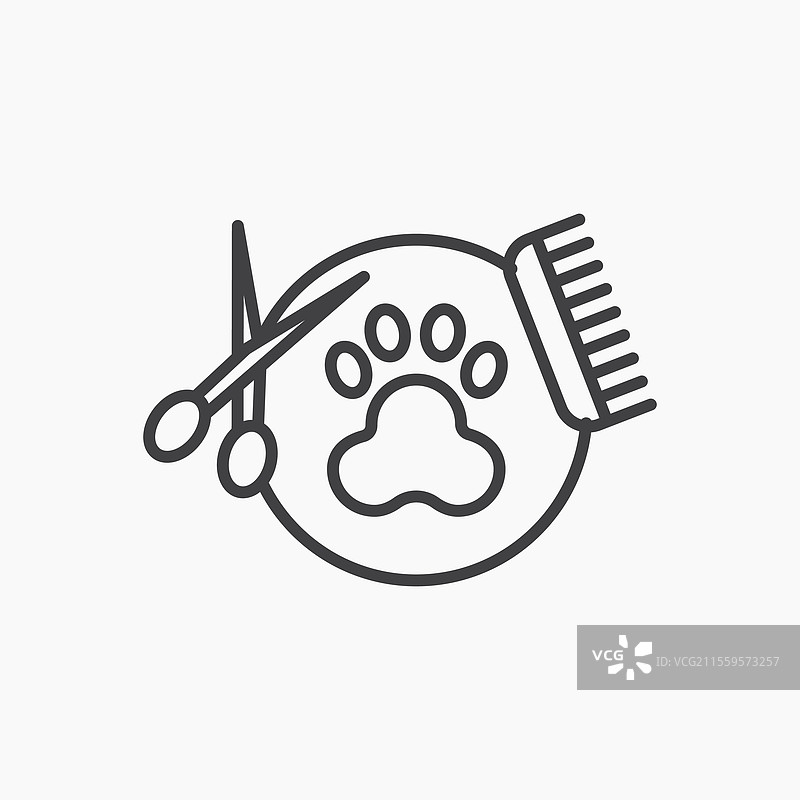 宠物美容图标，黑色线条设计图片素材