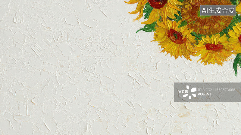 【AI数字艺术】向日葵油画局部图片素材