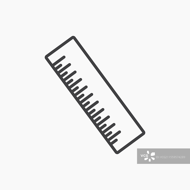 黑色线条孤立的尺子图标图片素材