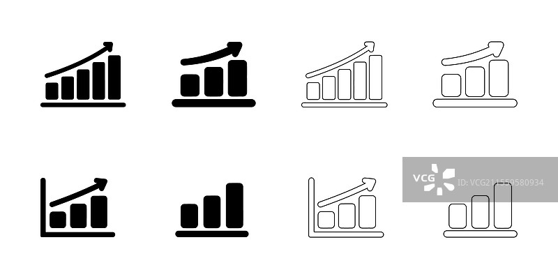 柱状图图标集图片素材