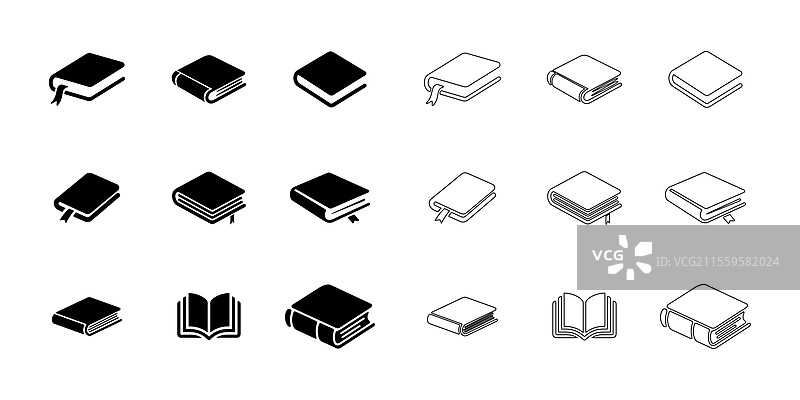 闭合书本图标集图片素材