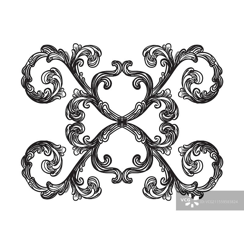 巴洛克风格的复古元素与华丽的装饰图案图片素材