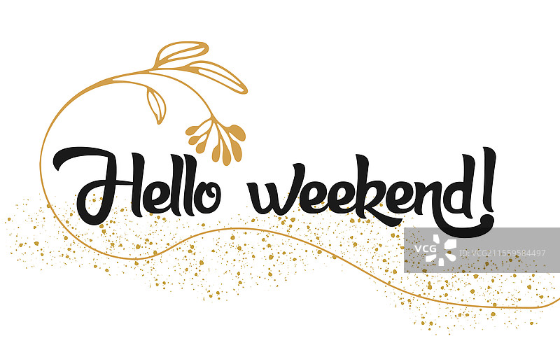 你好，周末 手绘字母图片素材