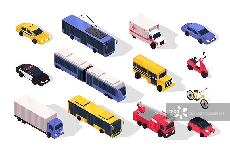 平面设计中的3D等距运输大集合图片素材