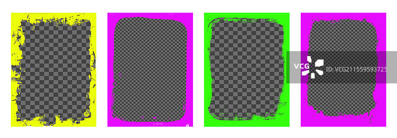 生动的涂鸦框架模板集，丙烯画图片素材