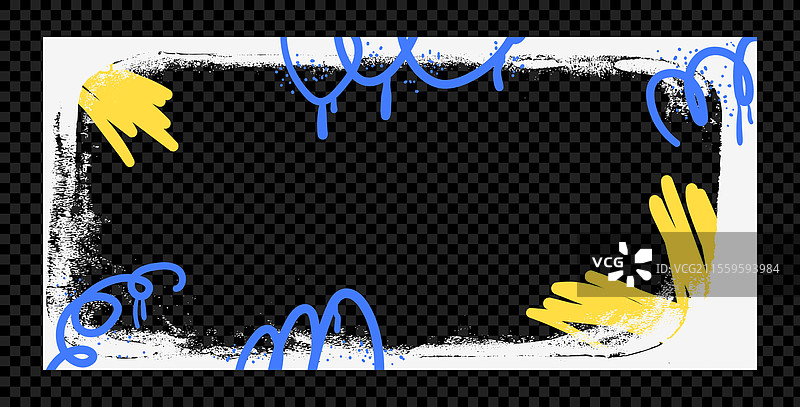 城市涂鸦喷涂背景横向框架图片素材