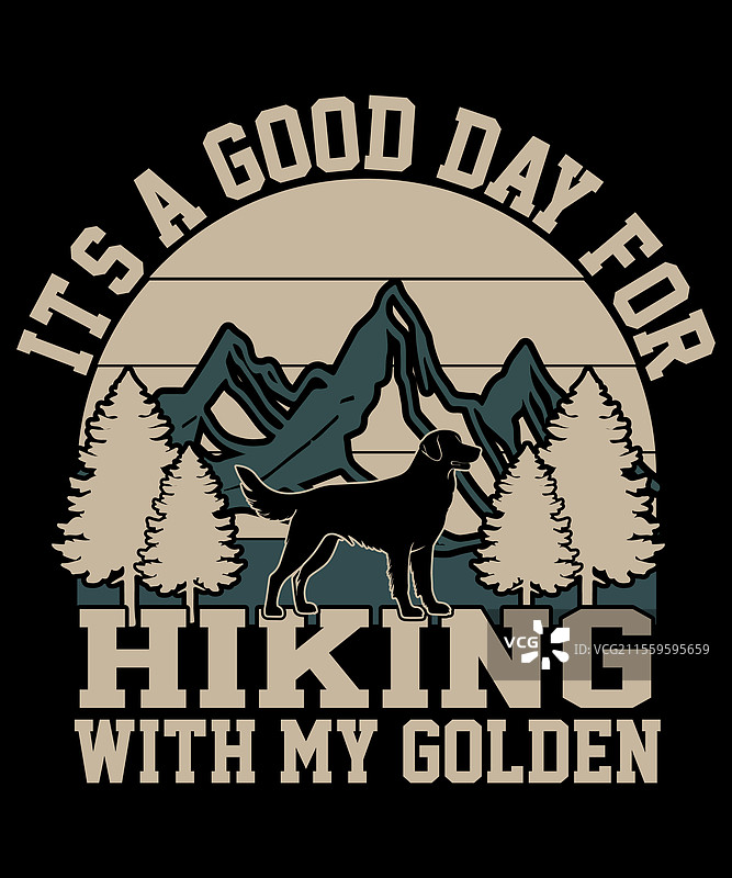 金毛寻回犬徒步旅行T恤，狗爱好者礼物图片素材