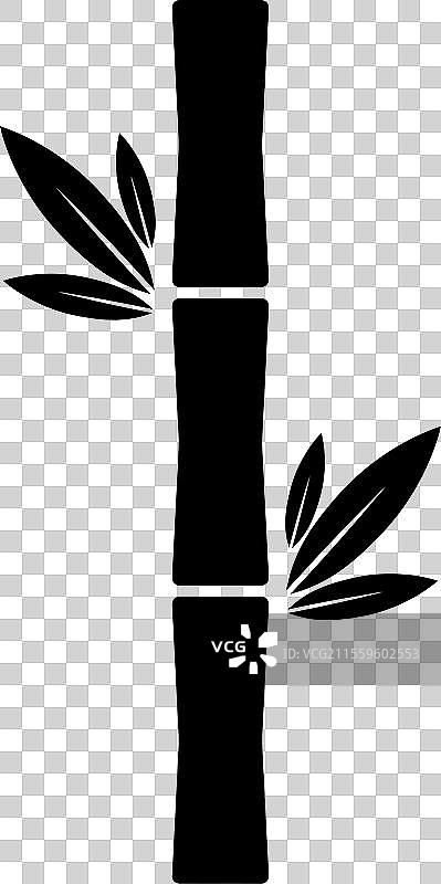 竹叶图标，自然热带符号设计图片素材