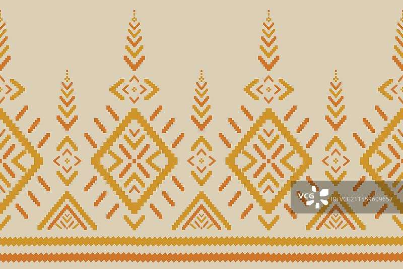 抽象民族伊卡特艺术几何无缝图案图片素材