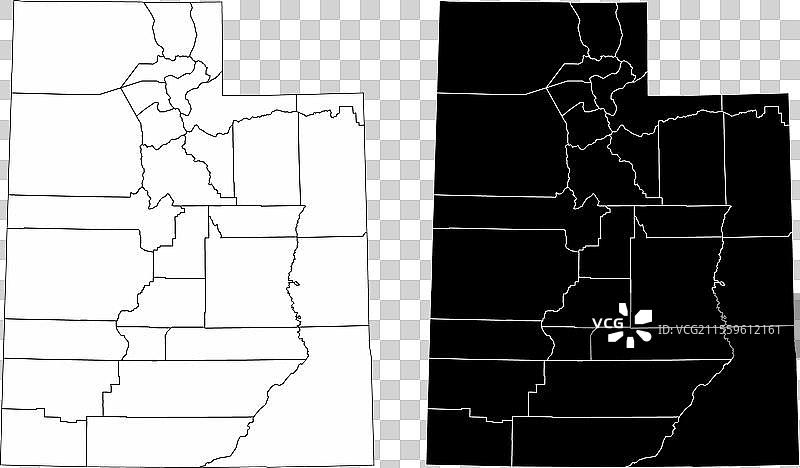 犹他州行政地图图片素材