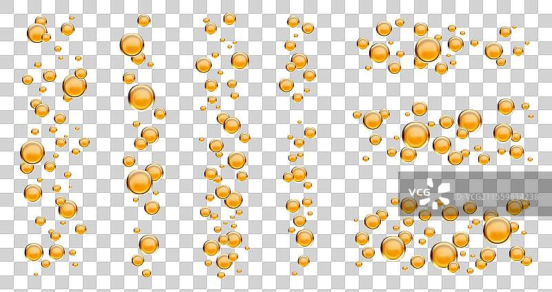 黄色液体油泡，含有胶原蛋白和精华液图片素材