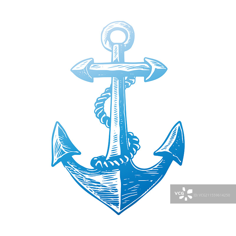 复古锚和指南针剪贴画设计图片素材
