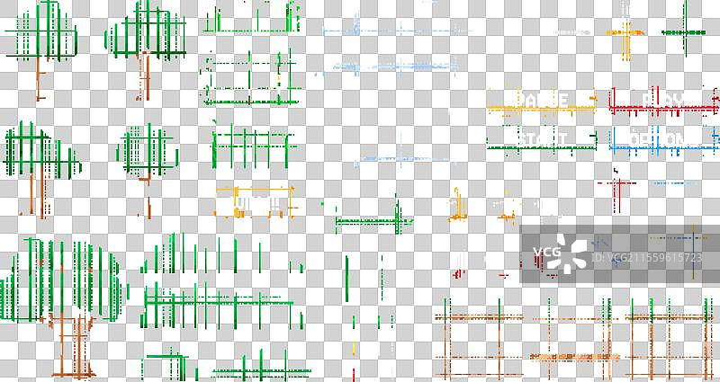 像素游戏树木街机关卡风景复古位图图片素材