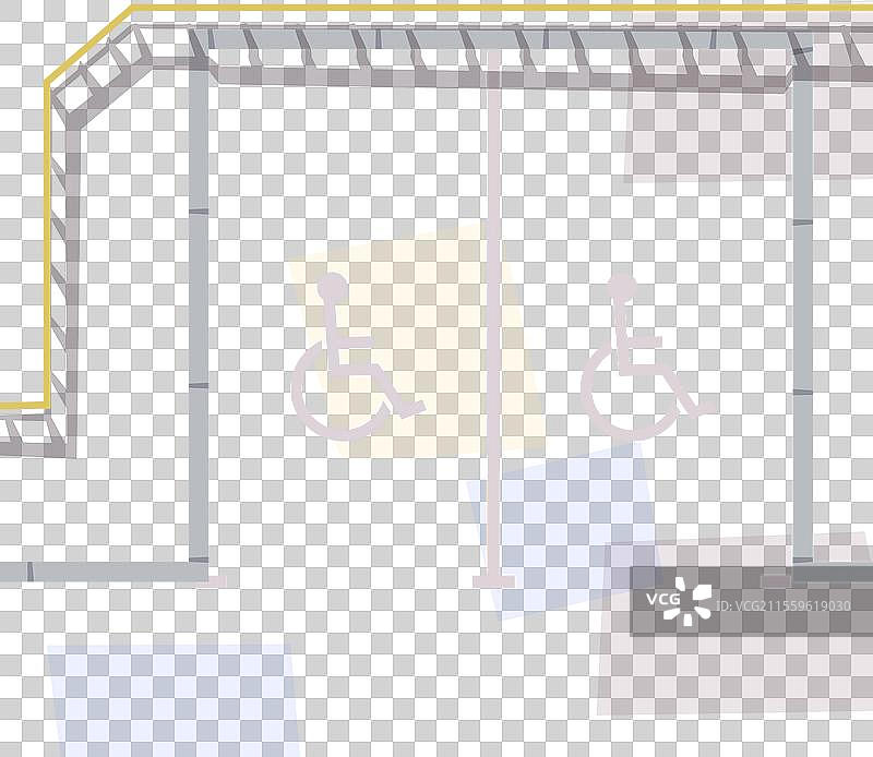 残疾人停车场的俯视图图片素材