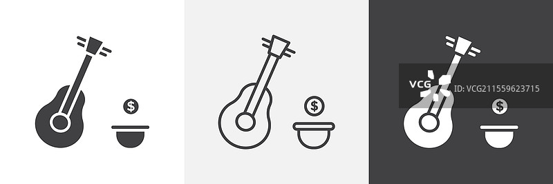 街头表演图标集合，适用于用户界面设计图片素材