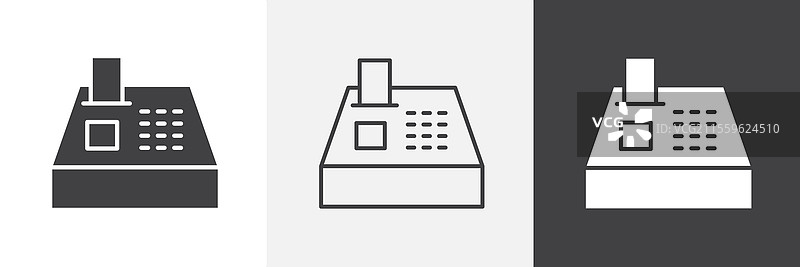 收银机图标集合图形设计图片素材