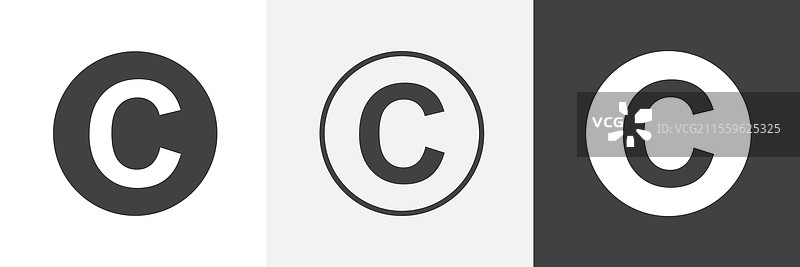 版权图标集合，适用于用户界面设计图片素材