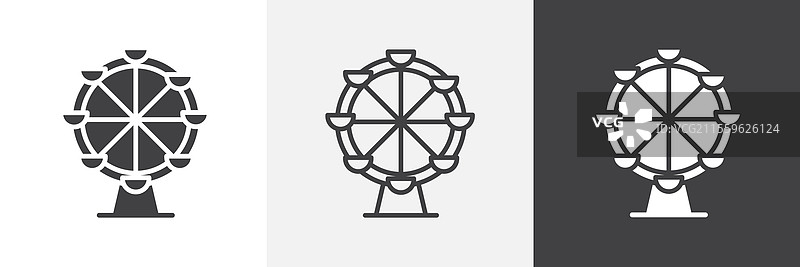 摩天轮图标集合图形设计图片素材