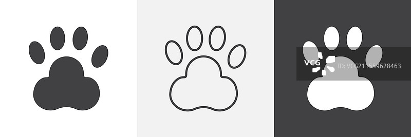 爪子图标集合，适用于用户界面设计图片素材