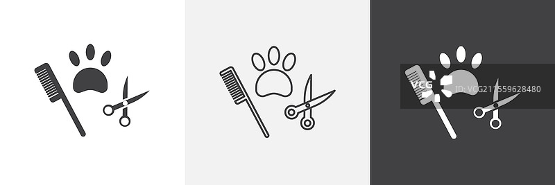 宠物美容图标集合图形设计图片素材