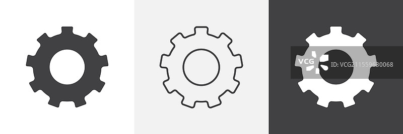 用户界面设置图标集合的图形设计图片素材