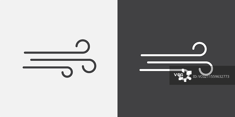 风图标集合，适用于用户界面设计图片素材