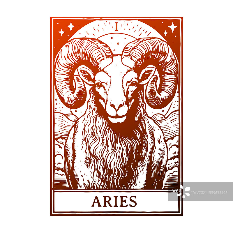 白羊座剪贴画设计卡片图片素材