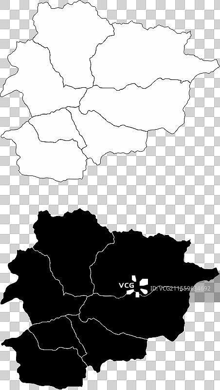 安道尔行政地图图片素材