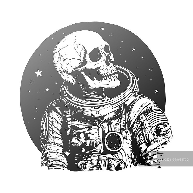 骷髅宇航员剪贴画设计图片素材