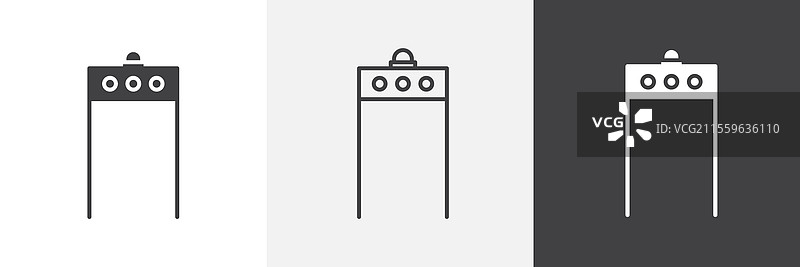 金属探测器图标集合图形设计图片素材