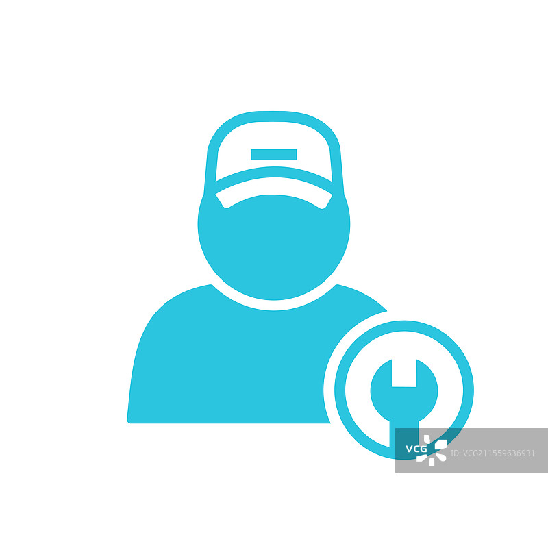 经验丰富的维修技术人员图标，独立于背景图片素材