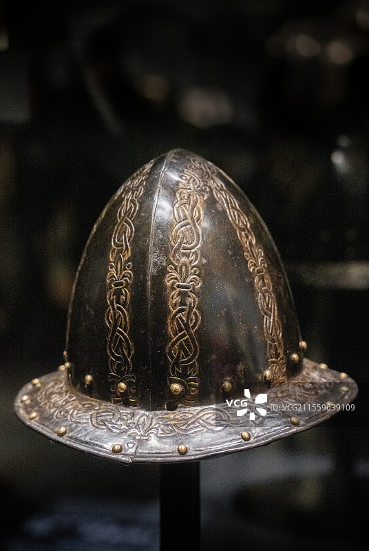 意大利都灵王宫博物馆 欧洲骑士盔甲与文化展 头盔图片素材