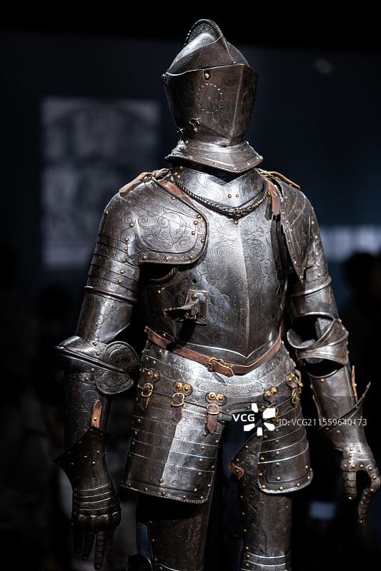 意大利都灵王宫博物馆 欧洲骑士盔甲与文化展 全幅武装的盔甲图片素材