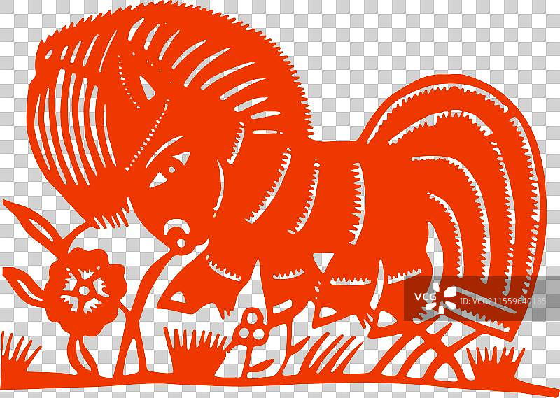 传统图案，剪纸艺术，马图片素材