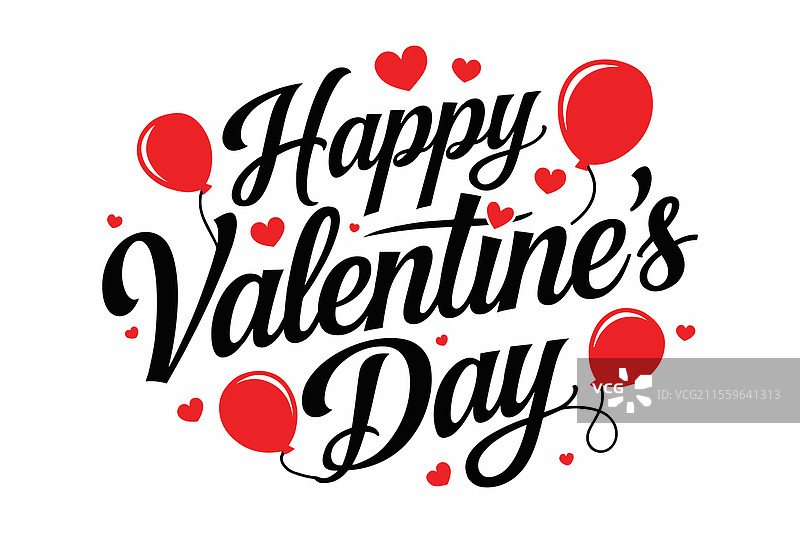 优雅的情人节书法设计图片素材