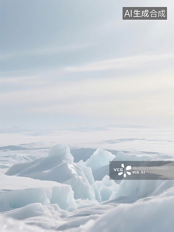【AI数字艺术】冰封极地壮丽景观图片素材