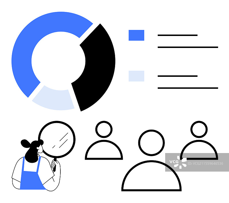 数据分析与受众洞察，配有饼图图片素材