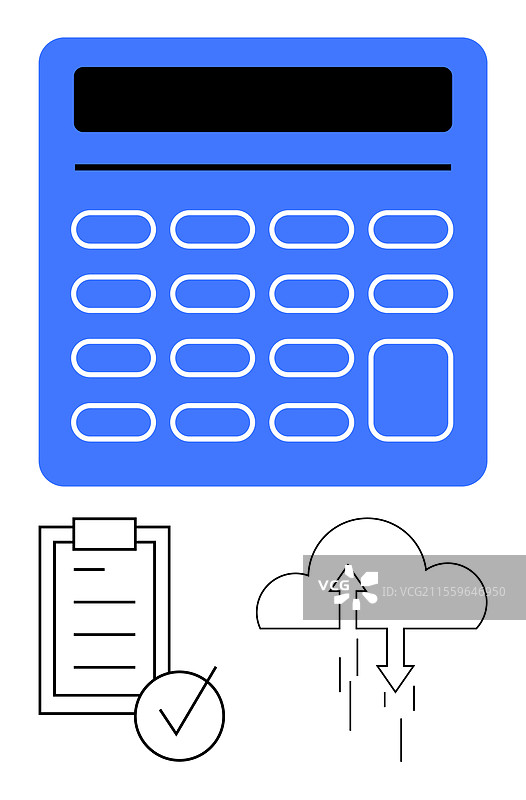 计算器清单和云存储图片素材