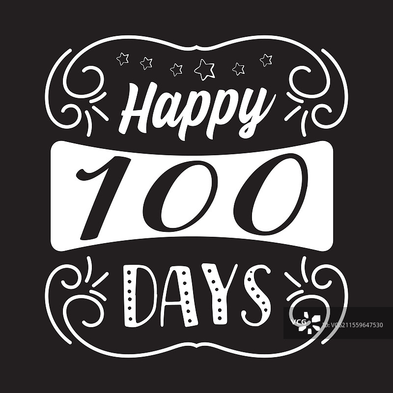 快乐的100天 可爱的第100个上学日图片素材