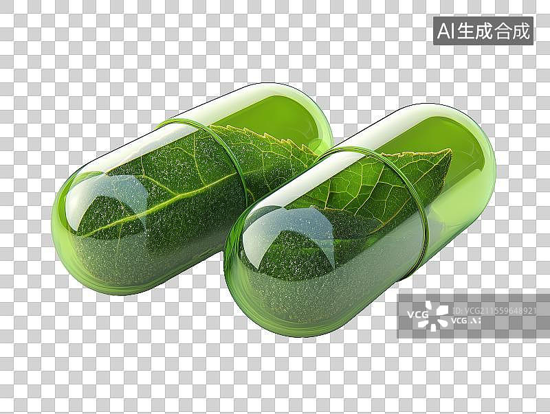 【AI数字艺术】免扣元素生物制药题材绿色胶囊3d图标图片素材
