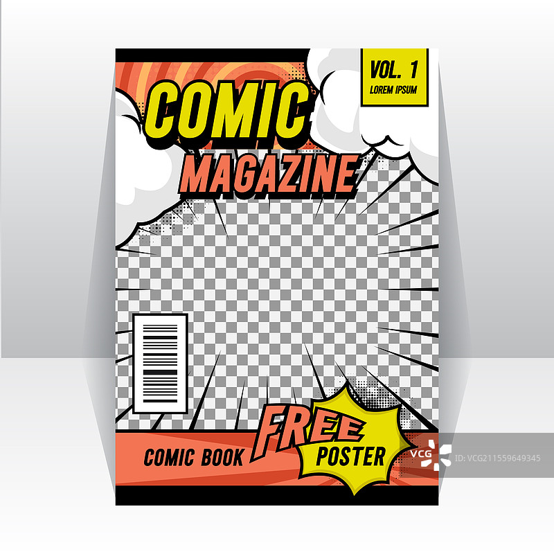 漫画杂志封面布局背景图片素材