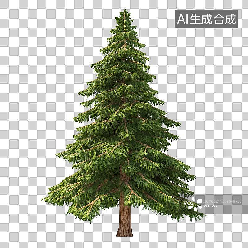【AI数字艺术】3D免抠元素卡通松树杉树针叶树植物图片素材
