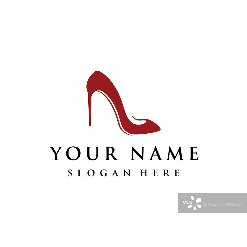 时尚风格女性高跟鞋标志模板图片素材