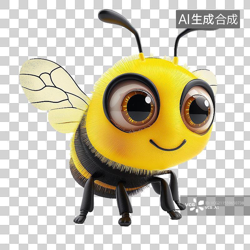 【AI数字艺术】免扣元素卡通小蜜蜂3d图标图片素材