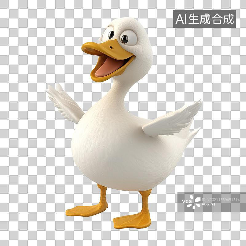 【AI数字艺术】3D免抠元素卡通鸭子家禽小鸭图片素材