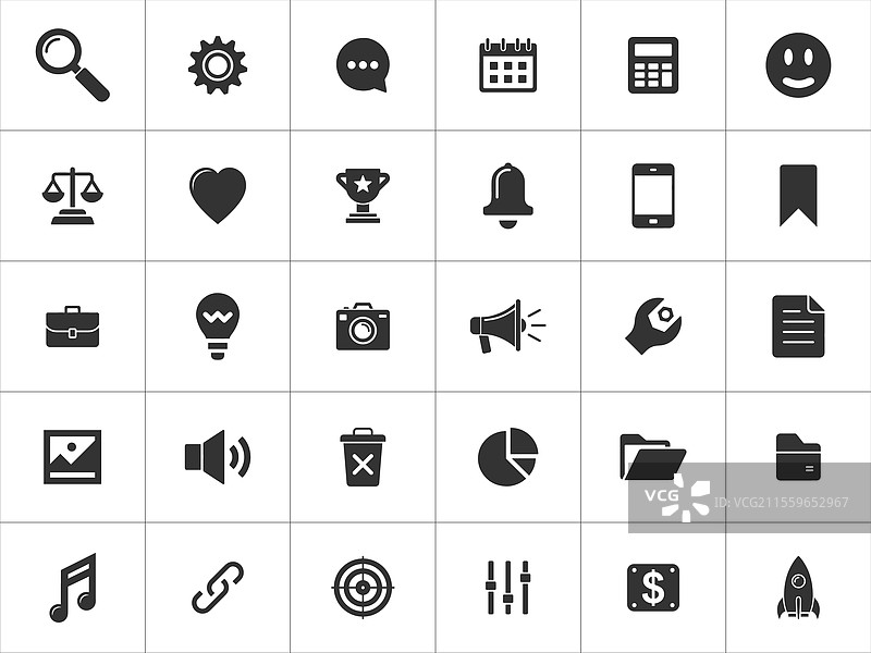 通用网页图标集：移动商务社交图片素材