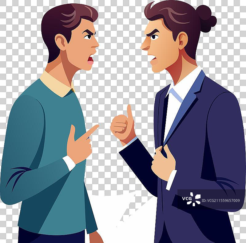 两名男子激烈争论图片素材