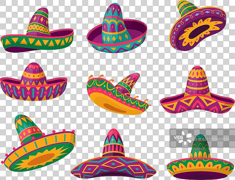 墨西哥草帽庆祝派对和五日节图片素材